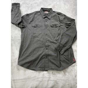 Wrangler Men's XL Long Sleeve Button Up Shirt Front Button Pockets Smoky Gray